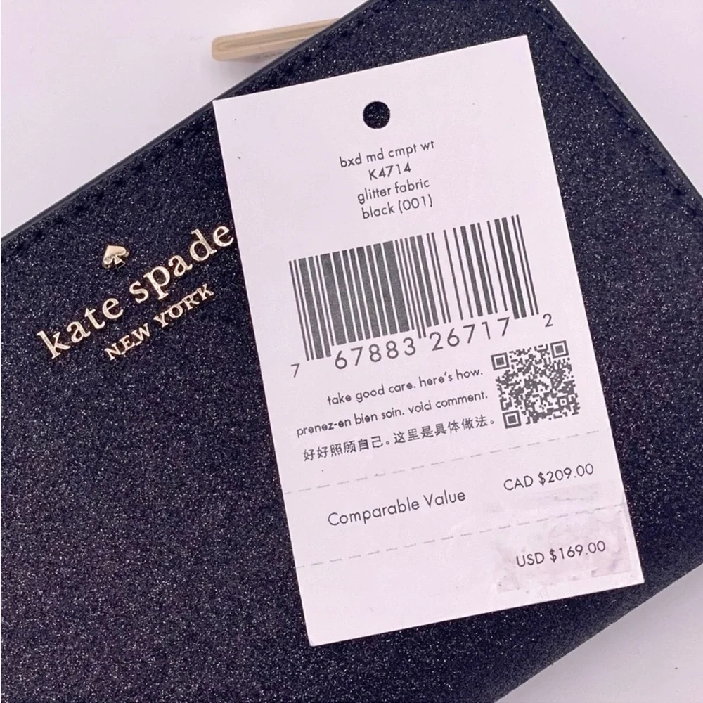 Kate Spade Deep Medium Bifold Wallet Black